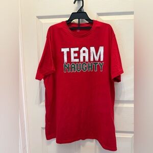 Holiday Time Red Team Naughty Men's Tee